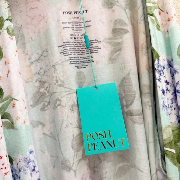 Posh Peanut Erin Maternity Robe Light/Pastel Green Small